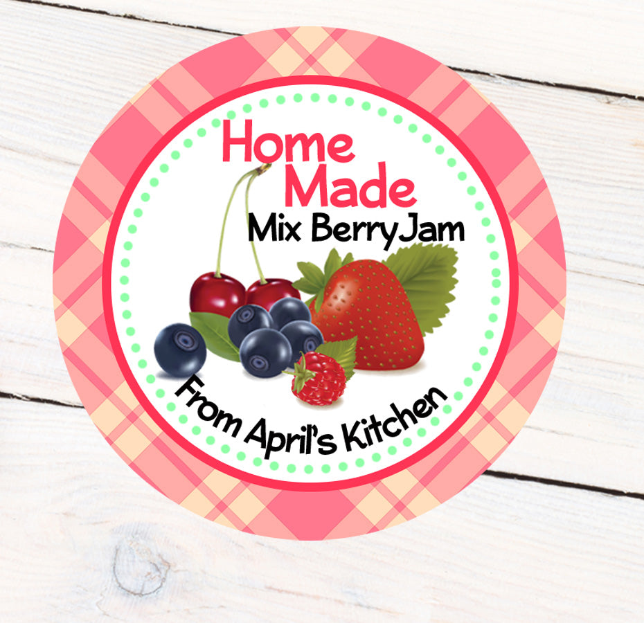 Home Made Mix Berry Jam Label
