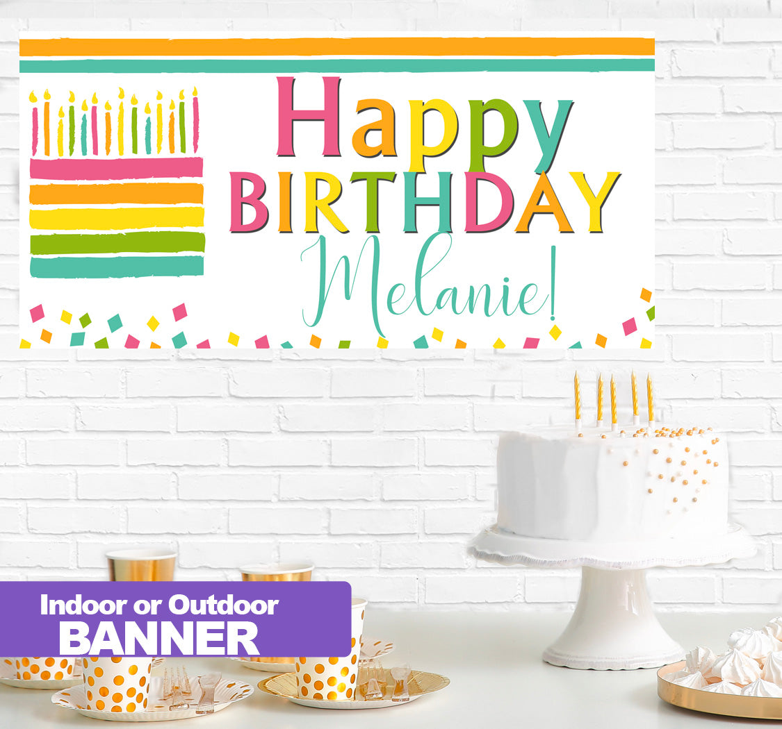 Birthday Cake Banner Indoor or Outdoor