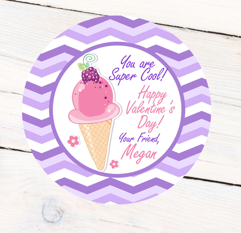 Valentine Cool Ice Cream Label