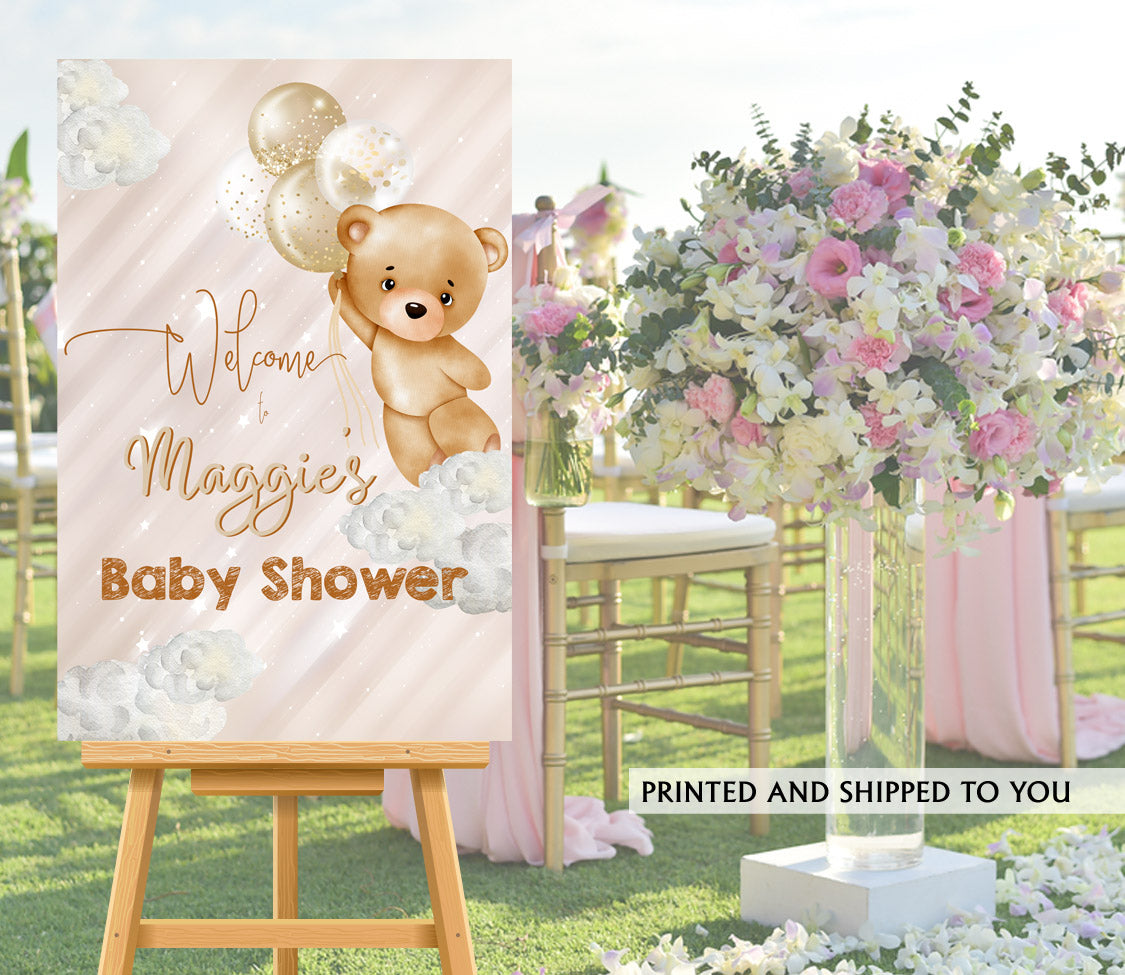 Sweet Bear Baby Shower Welcome Sign