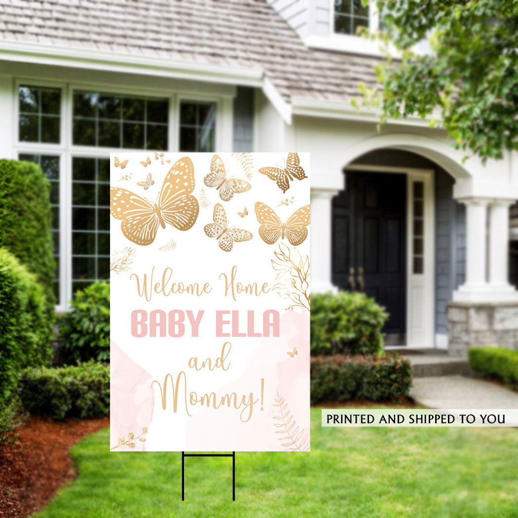 Spring Butterflies Welcome Home Yard Sign