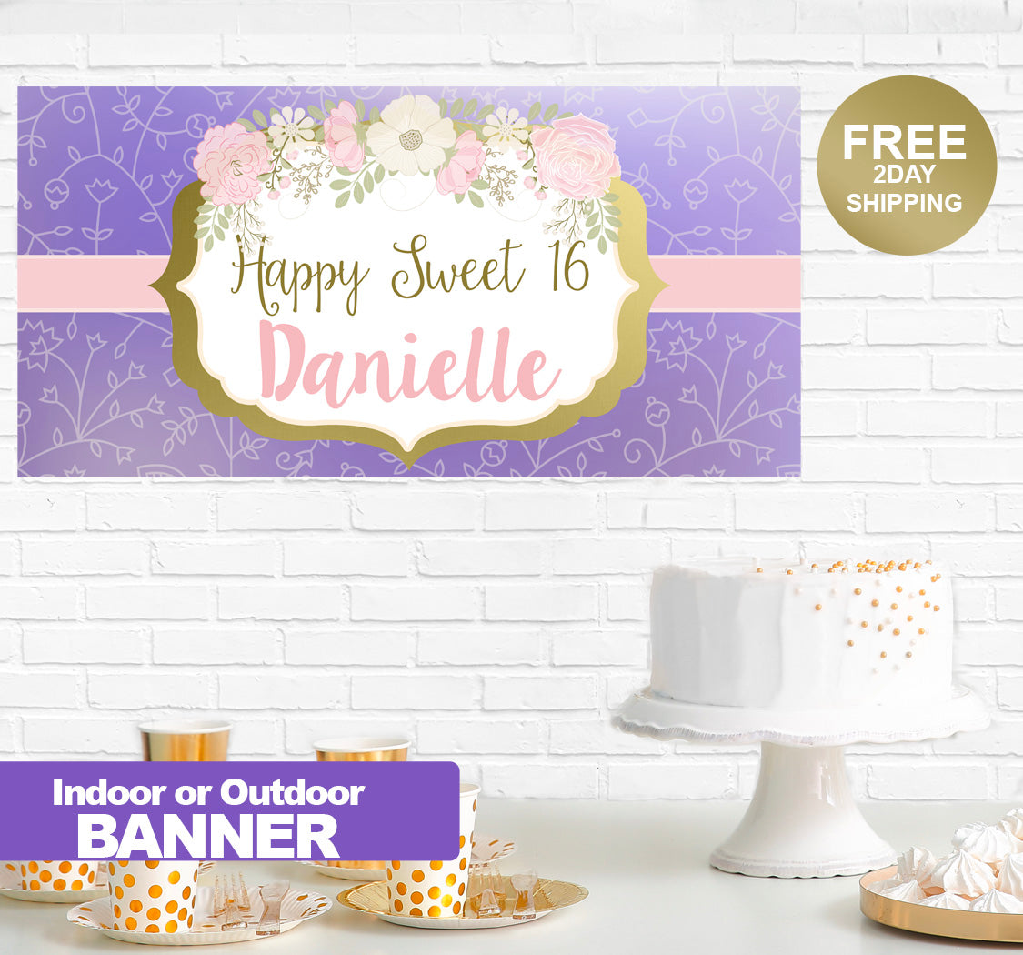 Boho Birthday Banner Indoor or Outdoor