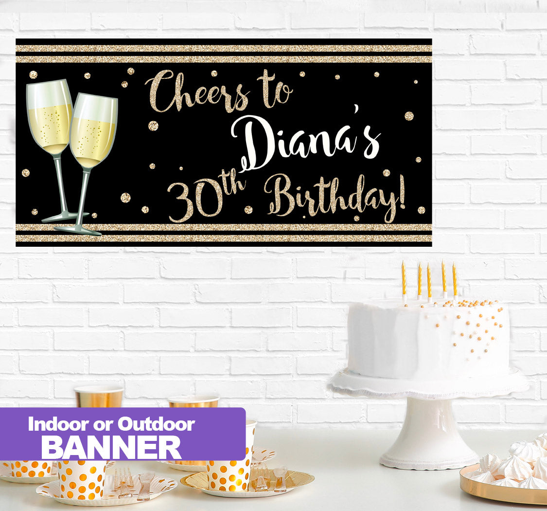 Cheers to Birthday Banner Indoor or Outdoor