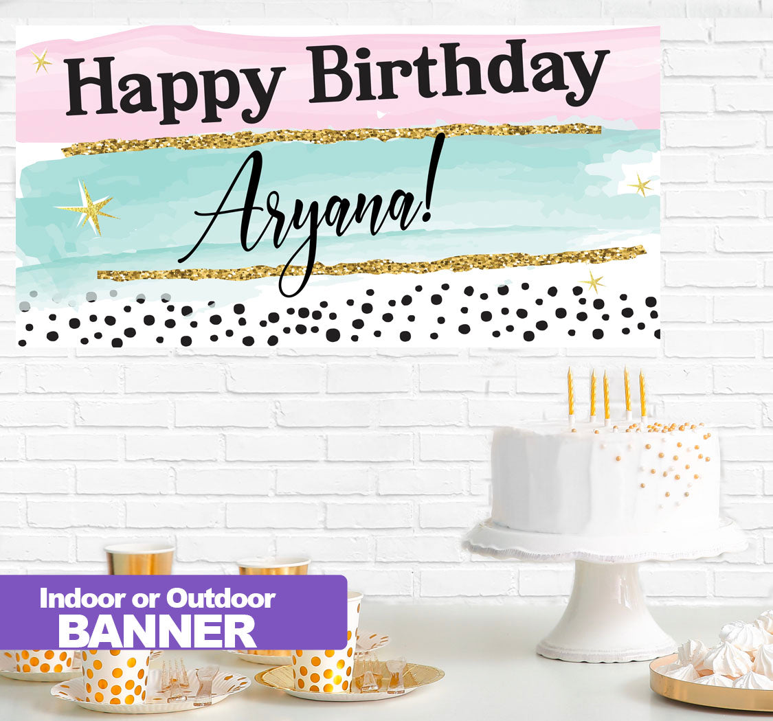 Bright Birthday Banner Indoor or Outdoor