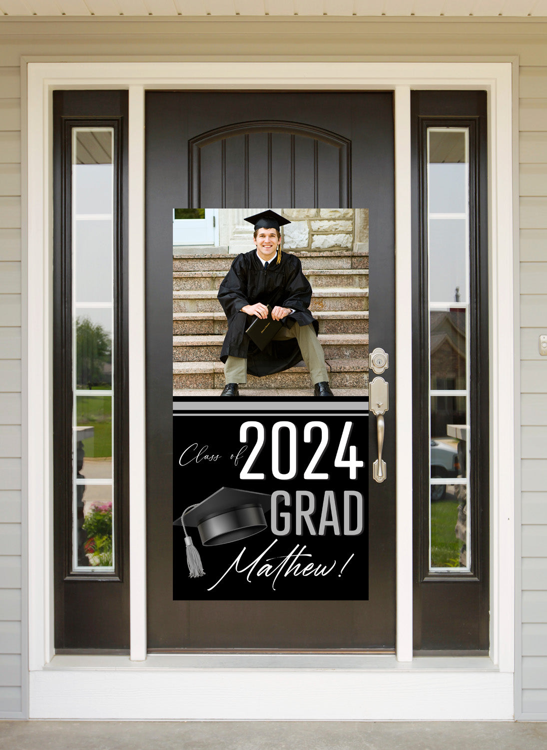 Classic Grad Black Door Banner