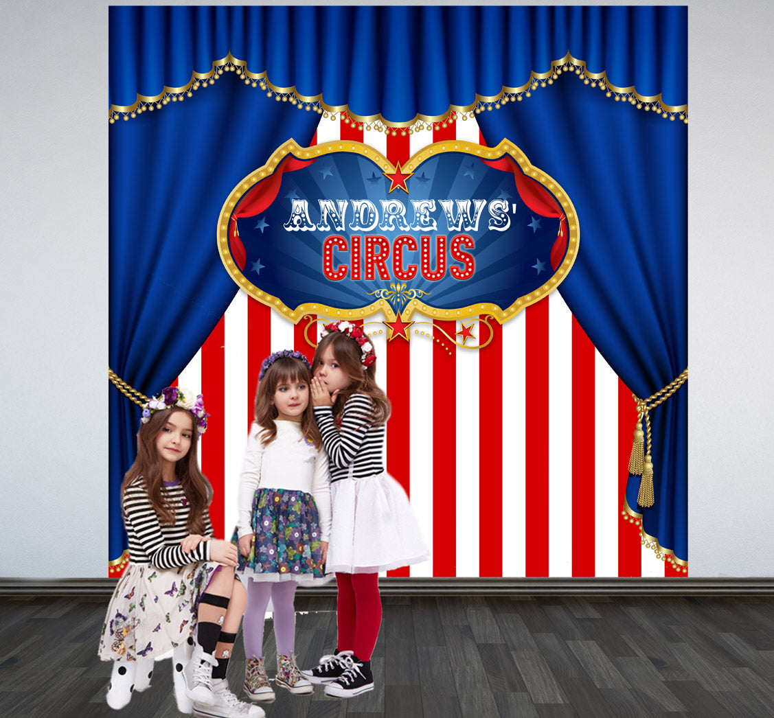 Circus Fun Birthday Photo Backdrop