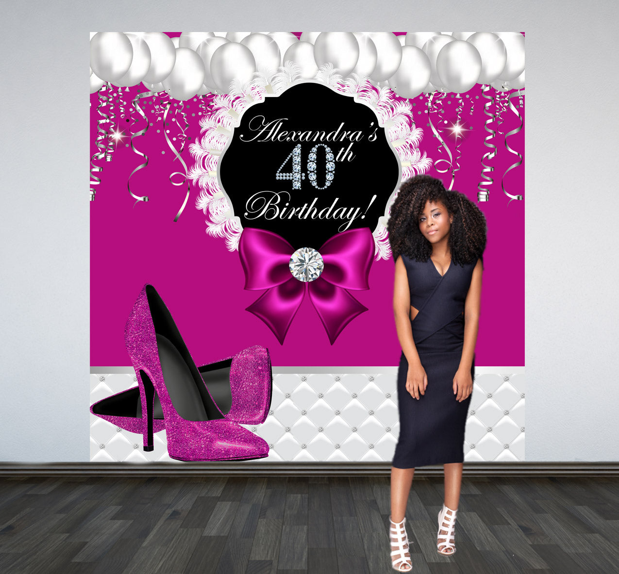 Fashionista Heels Birthday Photo Backdrop