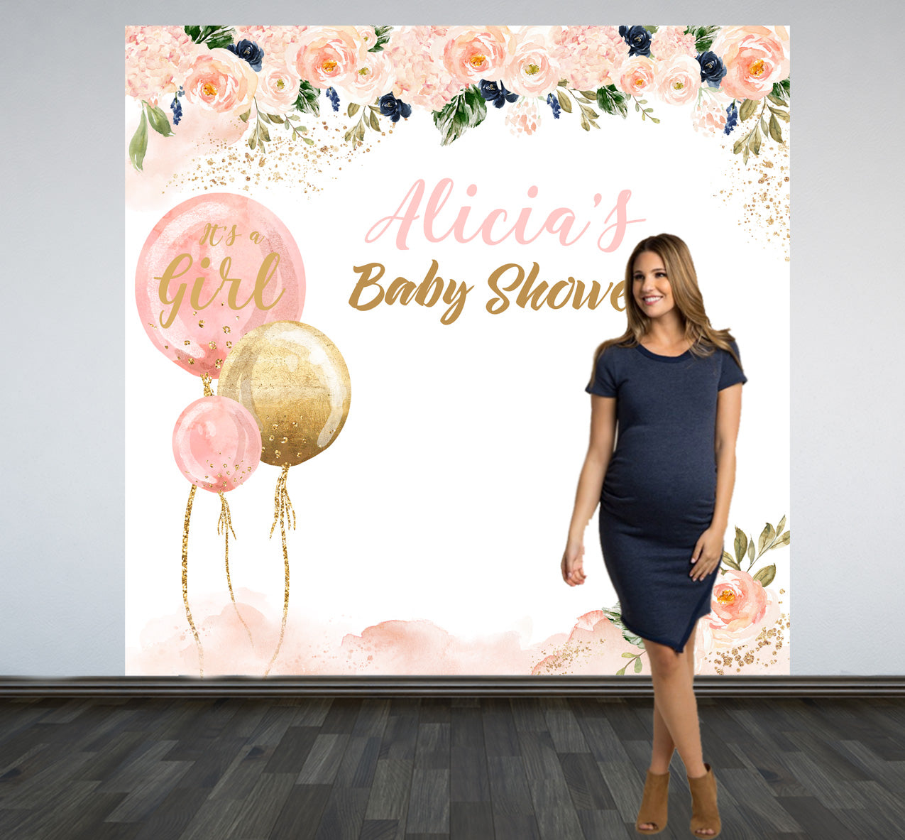 Baby Girl Floral Photo Backdrop