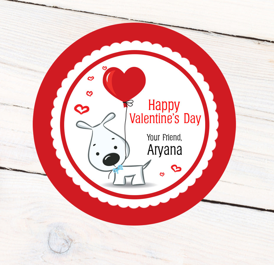Valentine Puppy Love Label