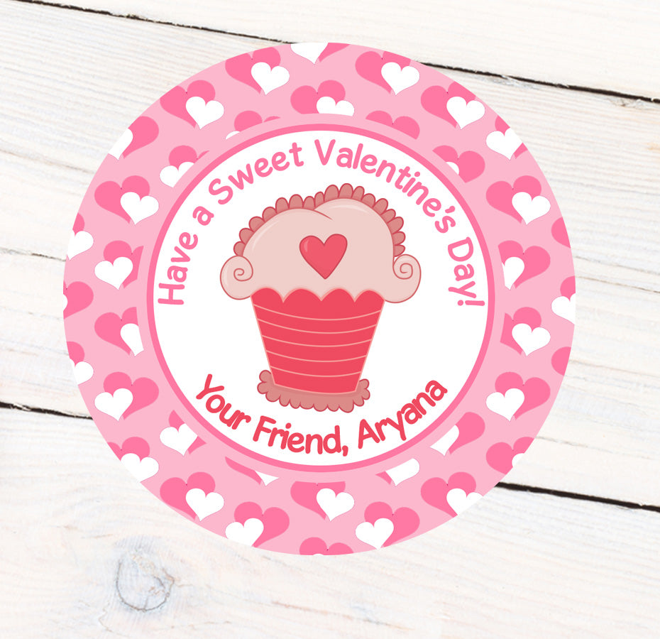 Valentine Cupcake Label