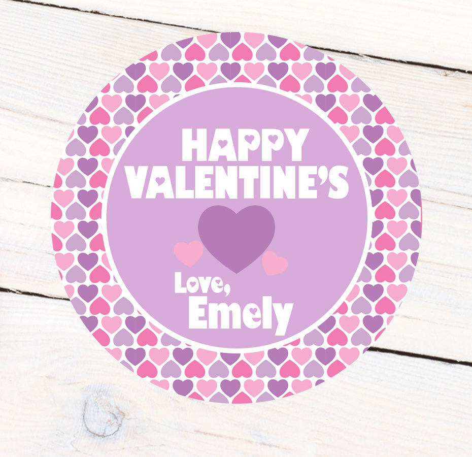 Valentine Lavender Hearts Label