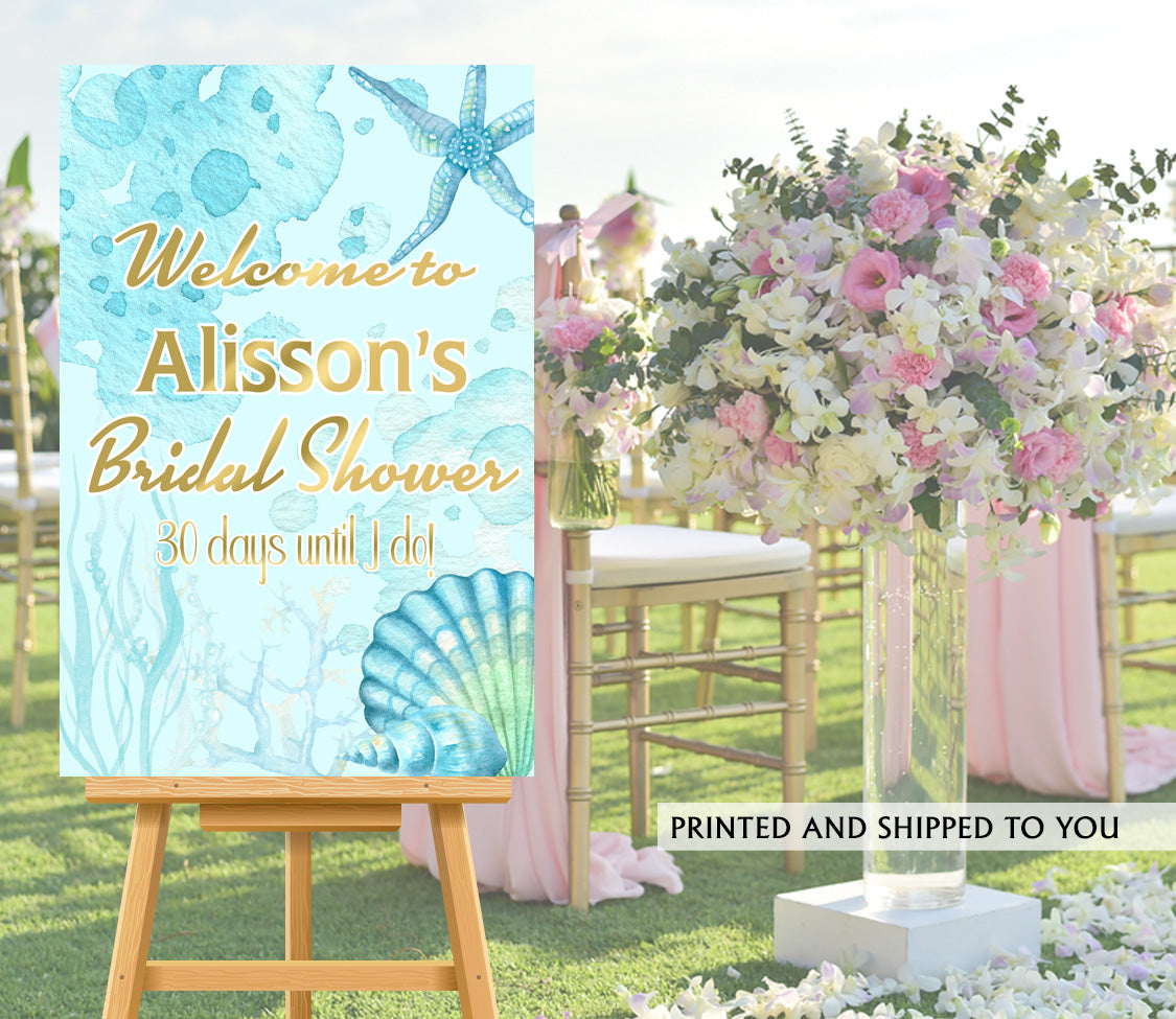 Sea Life Bridal Shower Welcome Sign