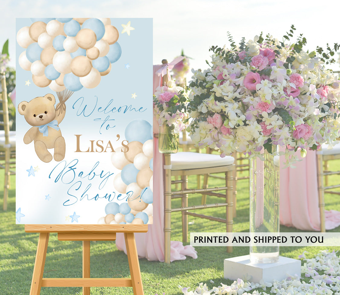Bearly Wait Baby Boy Welcome Sign