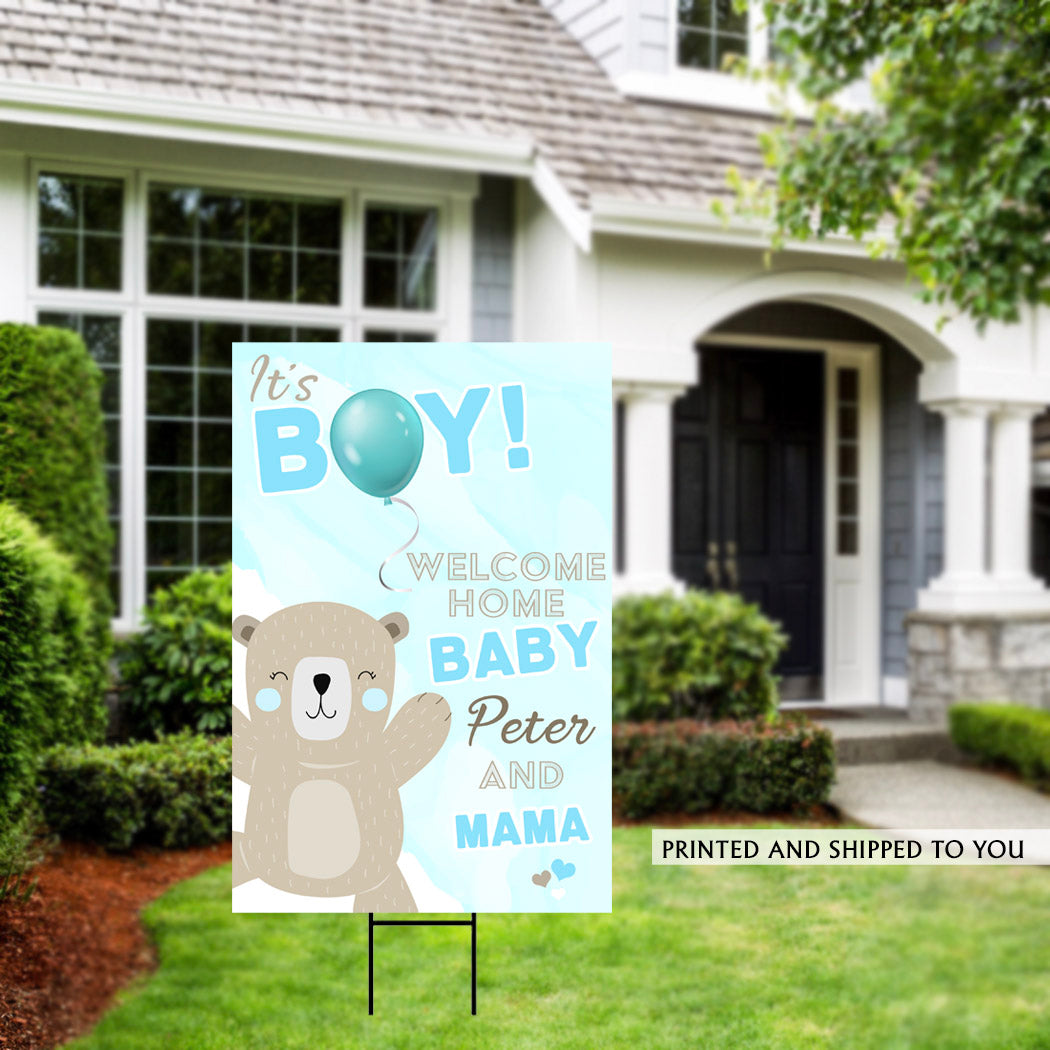 Baby Bear Welcome Home Yard Sign